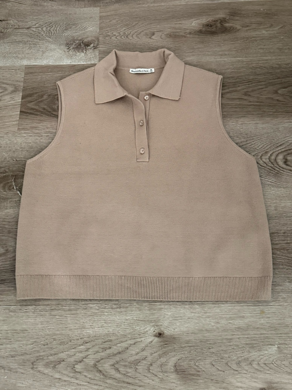 Abercrombie Taupe Sleeveless Knit Sweater Vest